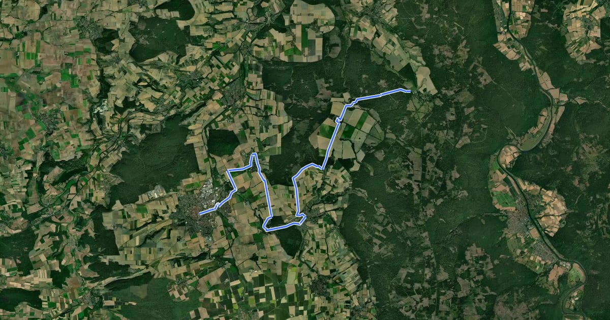 Маршрут Märchenlandweg - Etappe 25 на спутниковом снимке