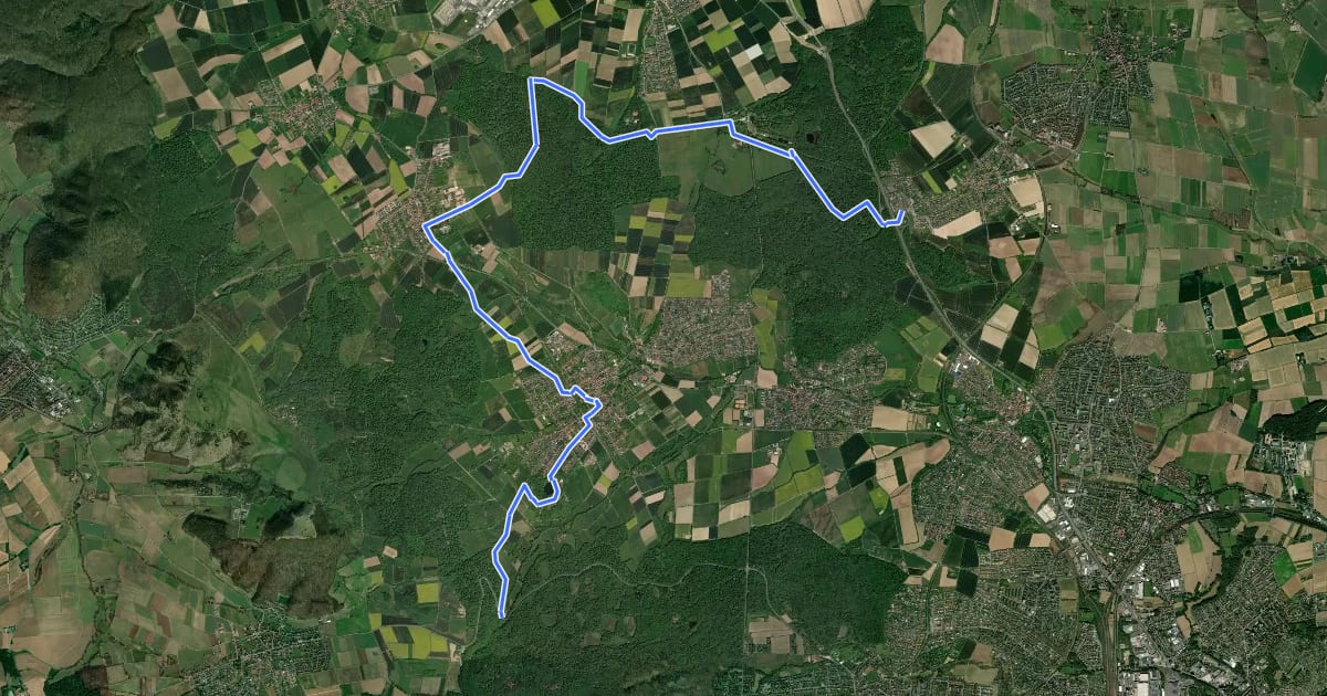Маршрут Märchenlandweg - Etappe 27 на спутниковом снимке