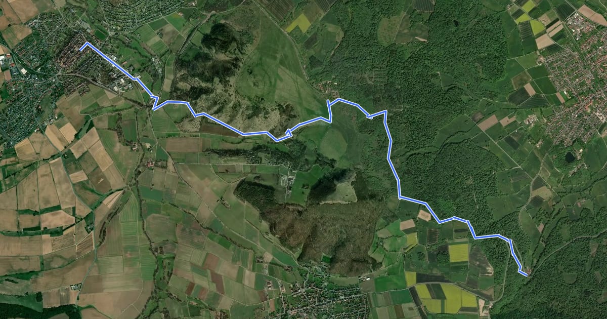 Маршрут Märchenlandweg - Etappe 28 на спутниковом снимке