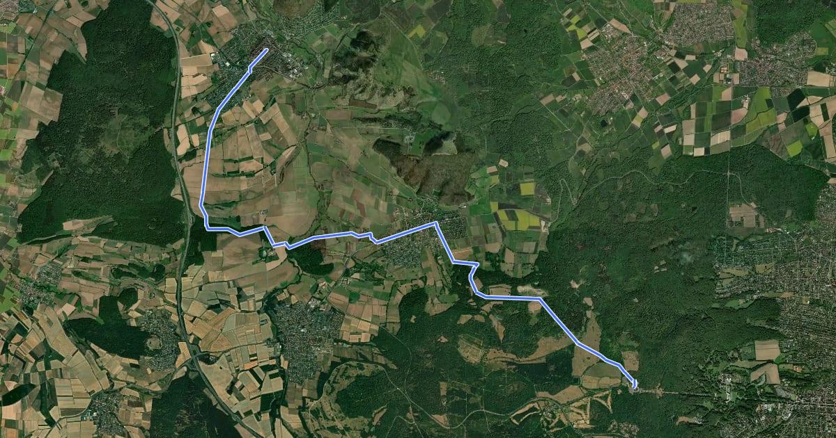 Маршрут Märchenlandweg - Etappe 29 на спутниковом снимке