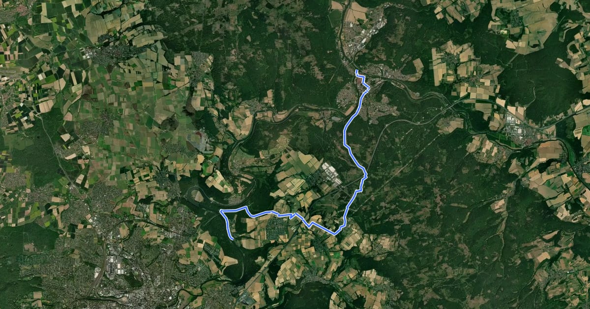 Маршрут Märchenlandweg - Etappe 31 на спутниковом снимке