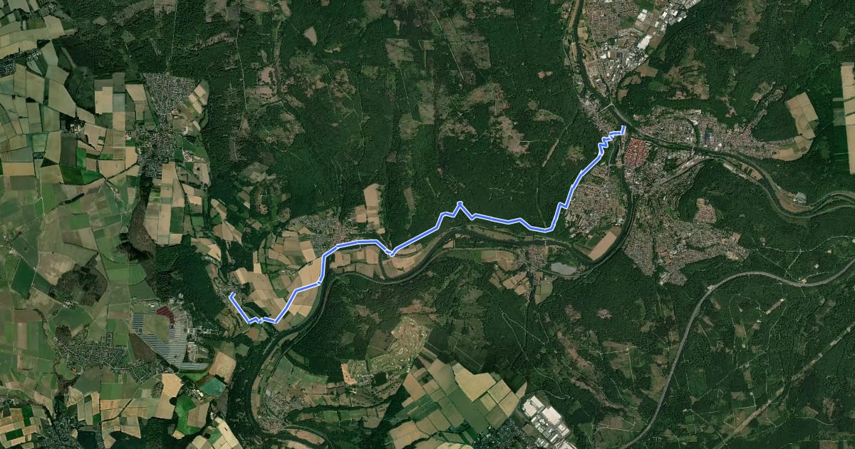 Маршрут Märchenlandweg - Etappe 5 на спутниковом снимке