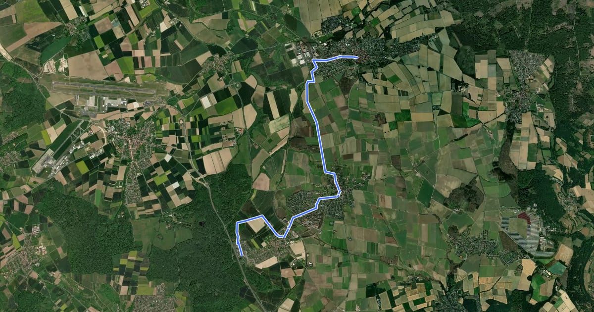 Маршрут Märchenlandweg - Etappe 7 на спутниковом снимке