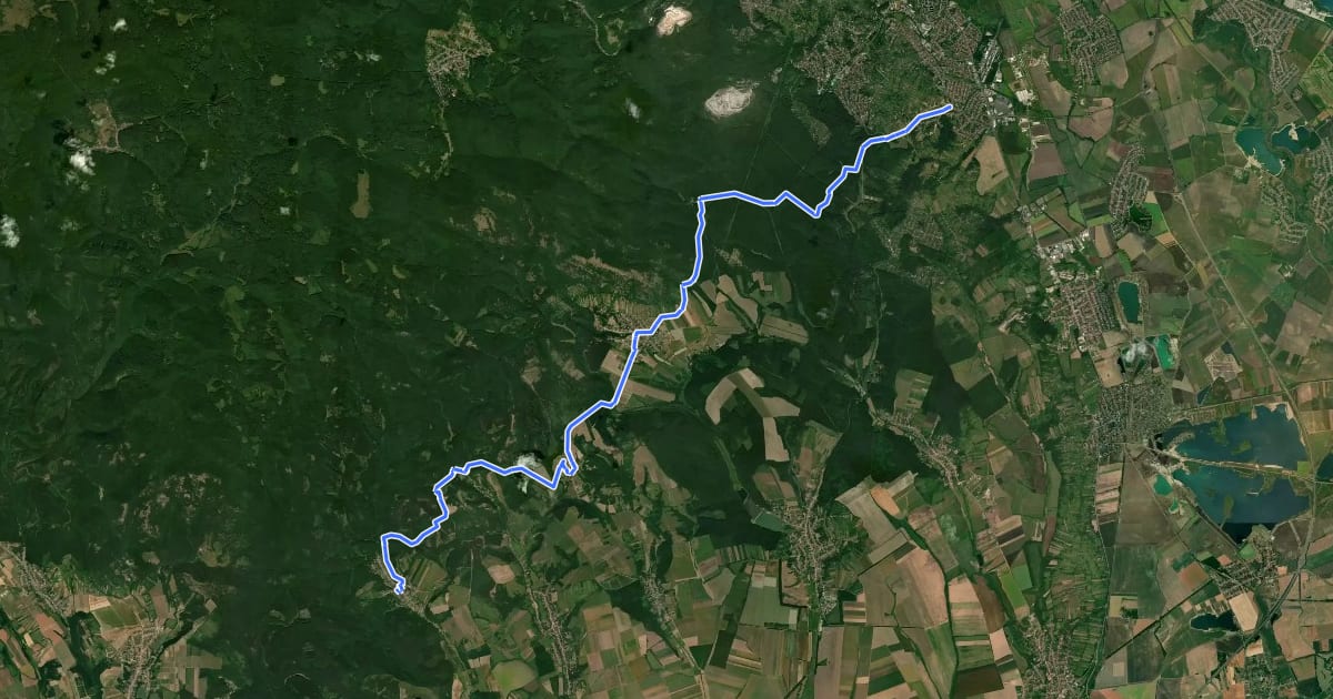 Маршрут Mária-út, M01-29 (Kács – Miskolc, Görömböly) на спутниковом снимке