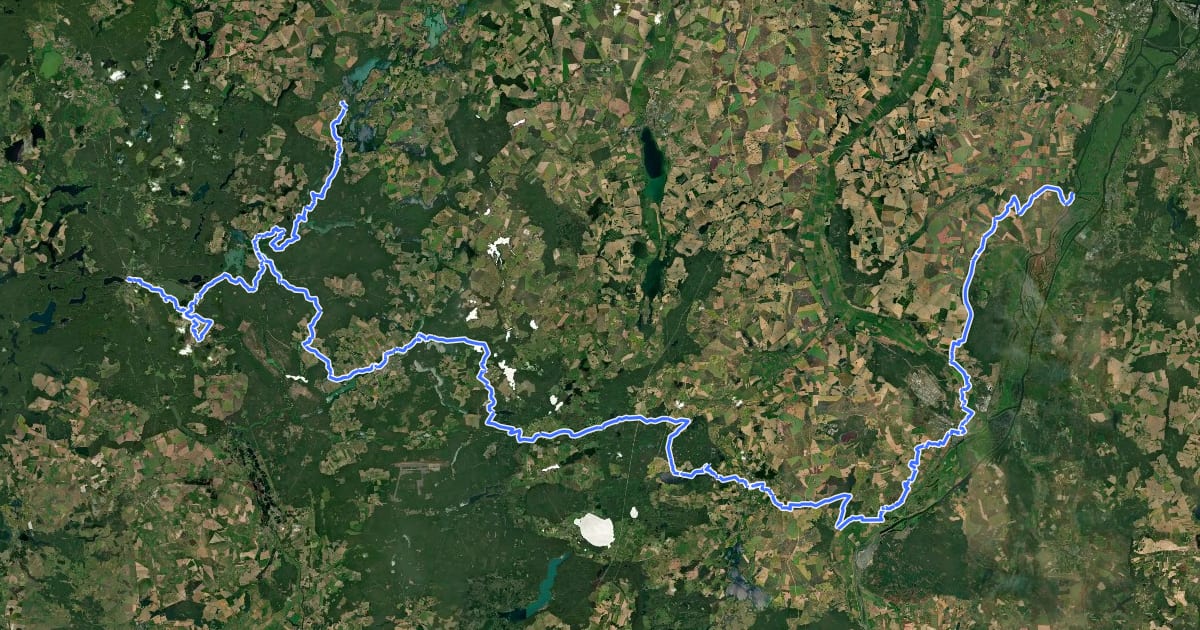 Маршрут Märkischer Landweg на спутниковом снимке