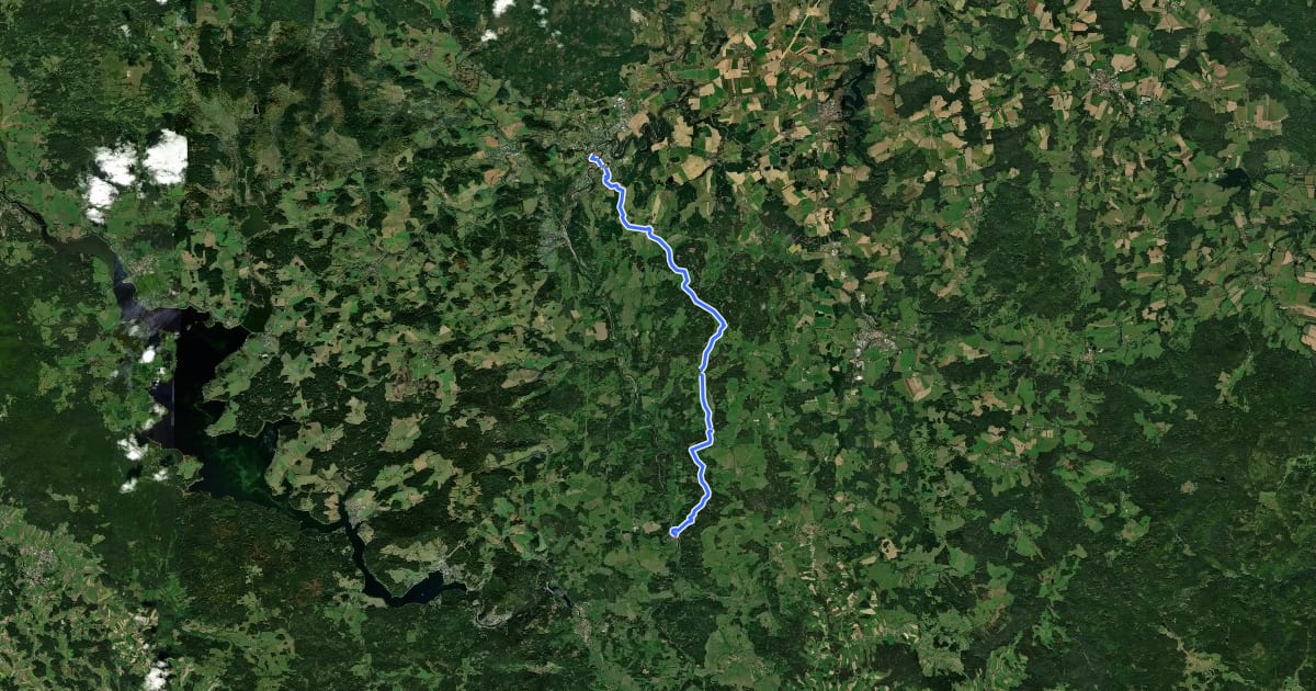 Маршрут [M] Rožmberk nad Vltavou - Český Krumlov на спутниковом снимке