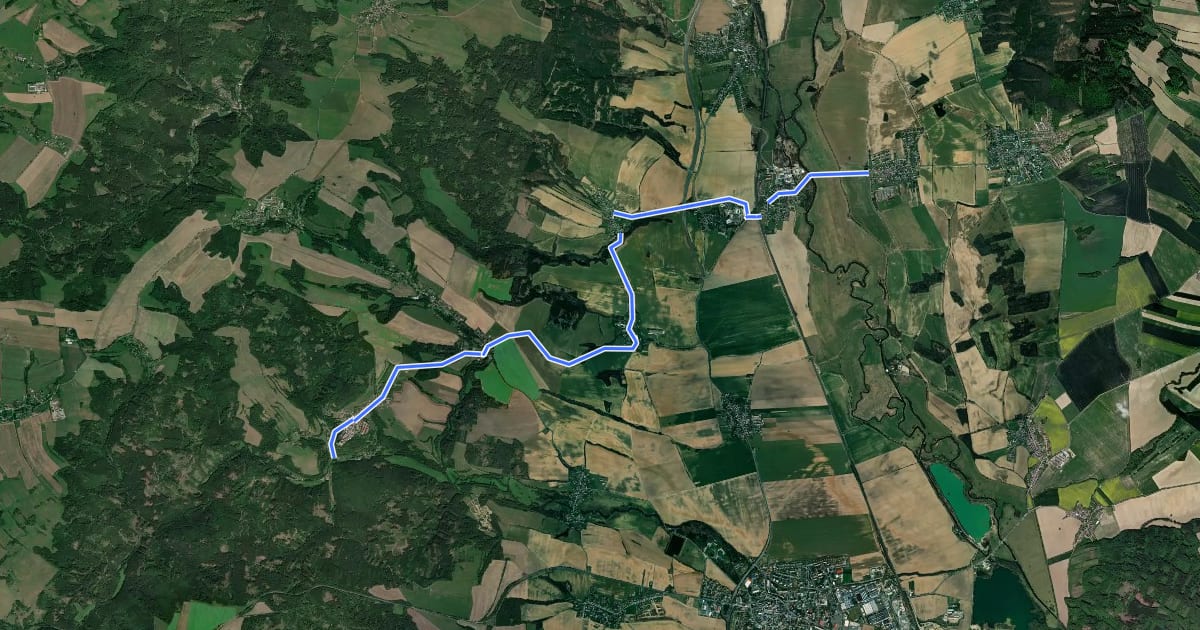 Маршрут Mírov - Bohuslavice, napojení na EV9 Moravská stezka на спутниковом снимке