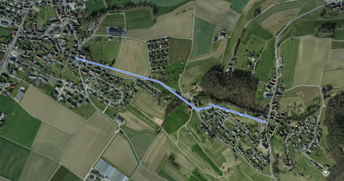 Маршрут Märstetten - Ottoberg на спутниковом снимке