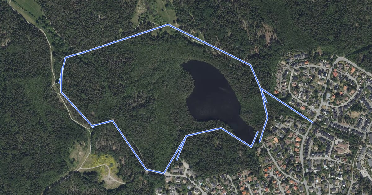 Маршрут Mörtsjöspåret 2.5 km blå на спутниковом снимке