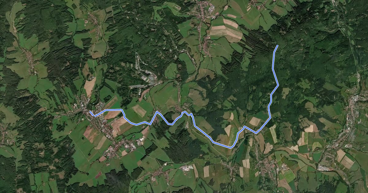 Маршрут [M] Slavičín - Hložecká kaple на спутниковом снимке