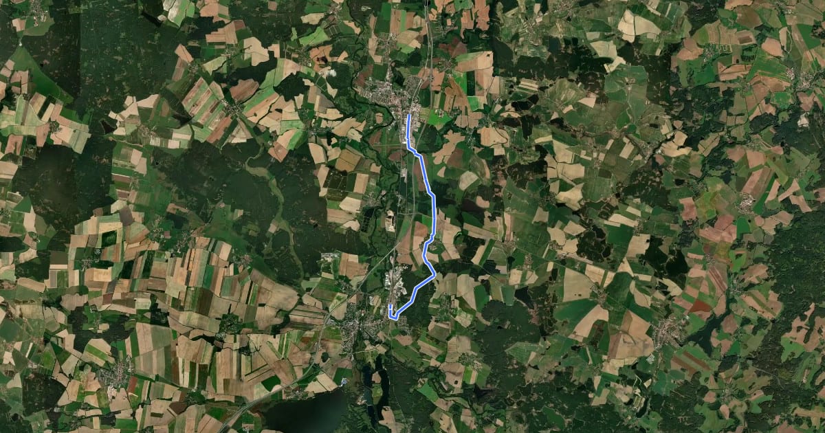 Маршрут [M] Soběslav - Veselí nad Lužnicí на спутниковом снимке