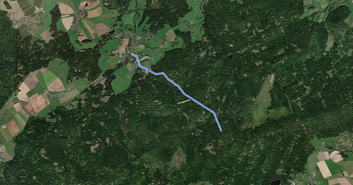 Маршрут [M] Svatá Dobrotivá - Jinecká Baština на спутниковом снимке