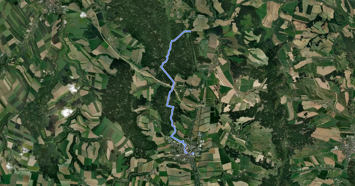 Маршрут [M] Svitavy - Semanín (žst.) на спутниковом снимке