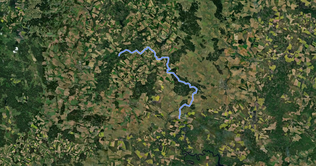Маршрут [M] Tříletý mlýn - rozcestí nad Jersicemi на спутниковом снимке