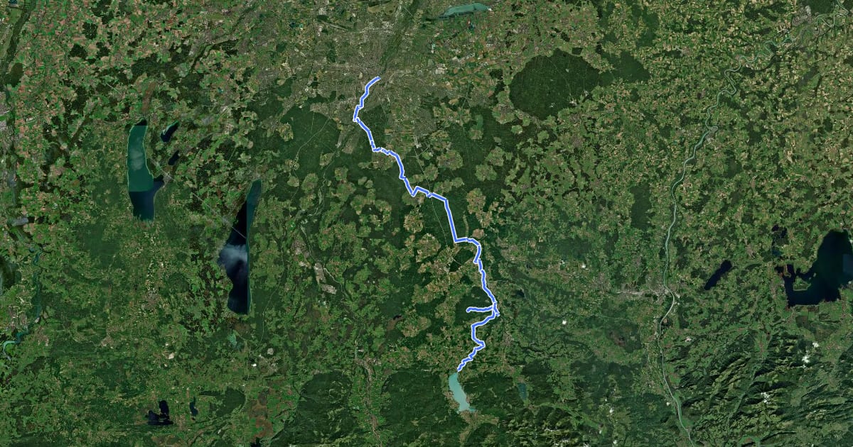 Маршрут M-Wasserweg на спутниковом снимке