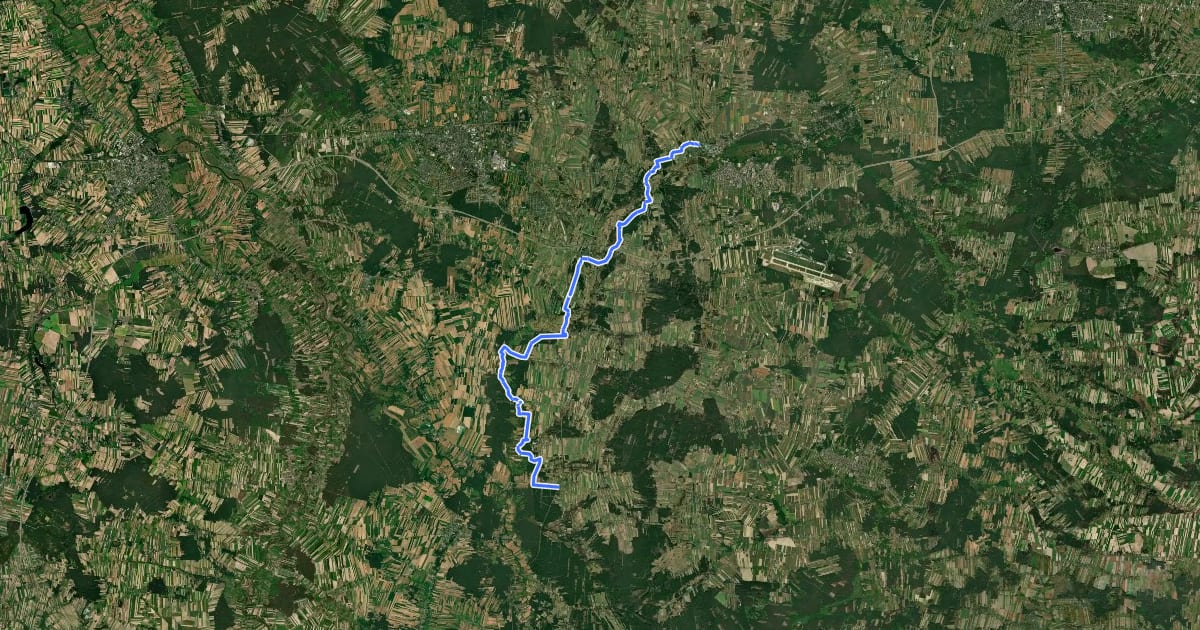 Маршрут Młyny nad Grabią на спутниковом снимке