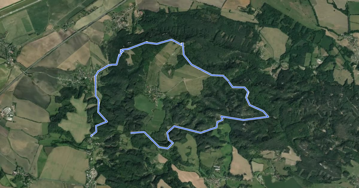 Маршрут [M] Zásadka - Skalka на спутниковом снимке