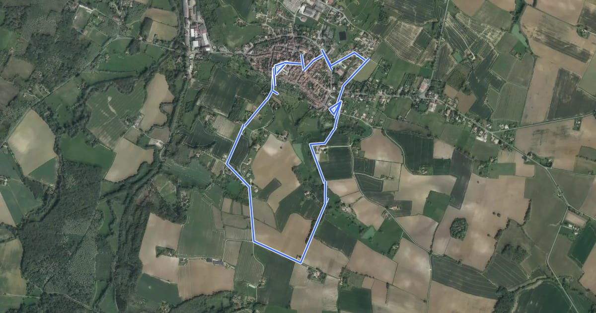 Маршрут Mézin, des jardins paysagers à la table d'orientation 4.8 km на спутниковом снимке