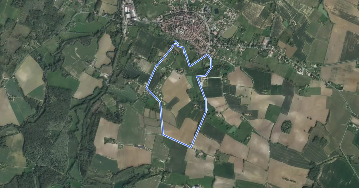 Маршрут Mézin, des jardins paysagers à la table d'orientation variante 3.7 km km на спутниковом снимке