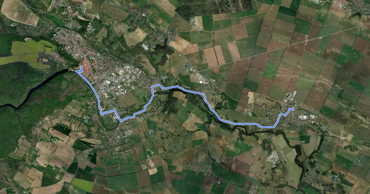 Маршрут [M] Znojmo - Hodonice на спутниковом снимке