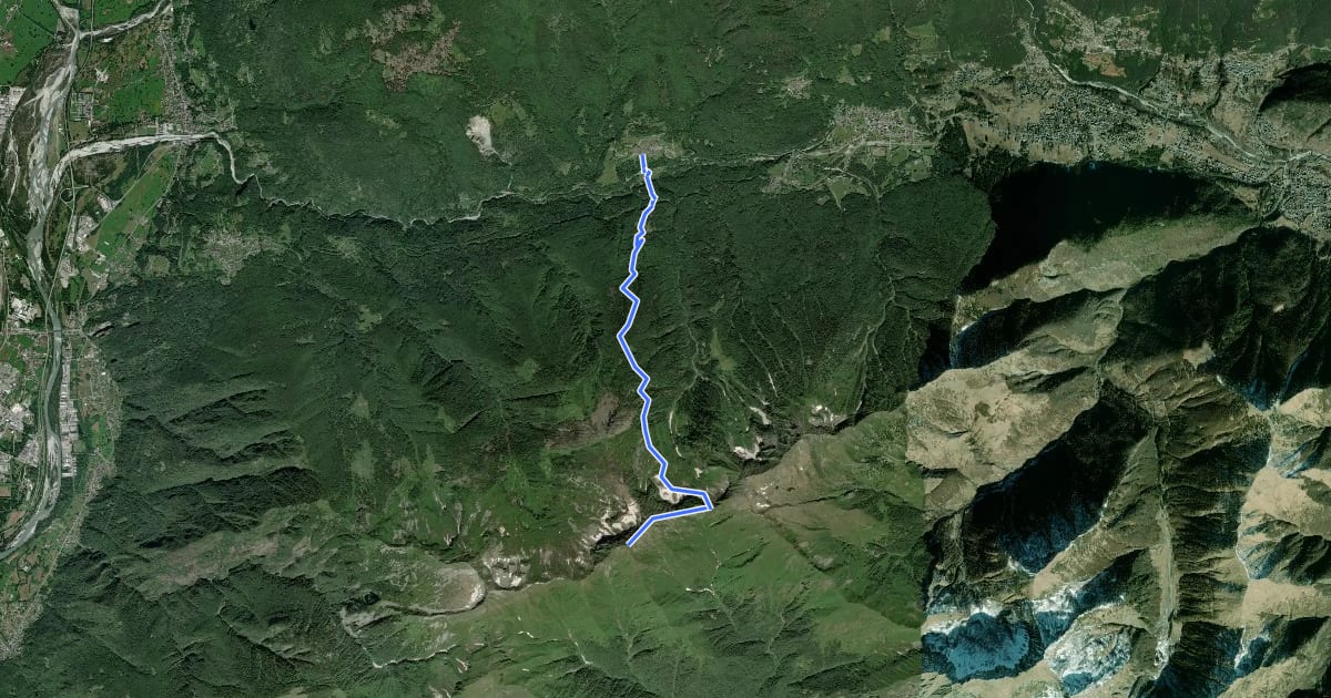 Маршрут M04 - Coimo - Monte Togano на спутниковом снимке