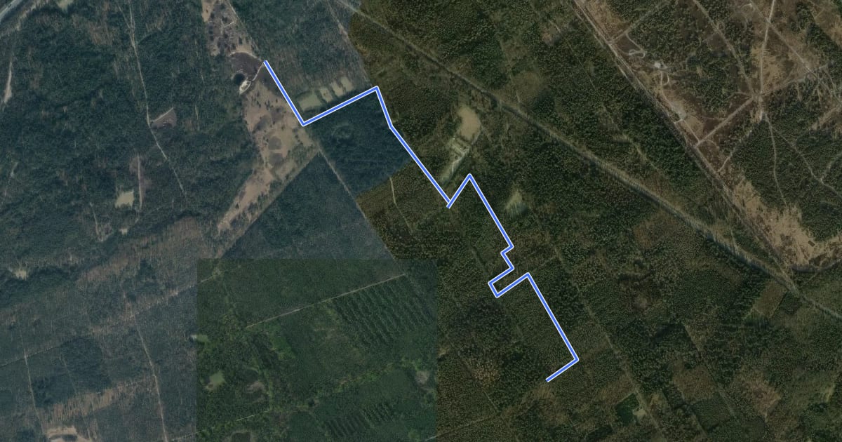 Маршрут M14-U43 на спутниковом снимке