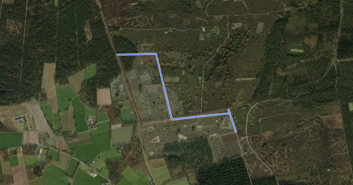 Маршрут M18-M21 на спутниковом снимке