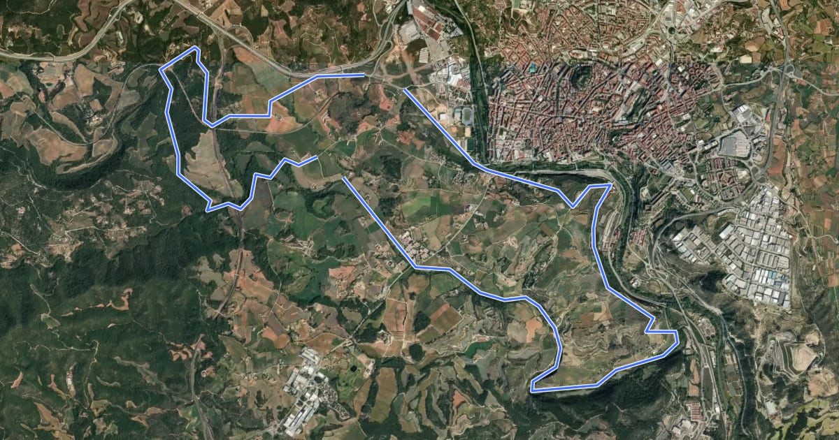 Маршрут M2 - Itinerari La riera de Rajadell на спутниковом снимке