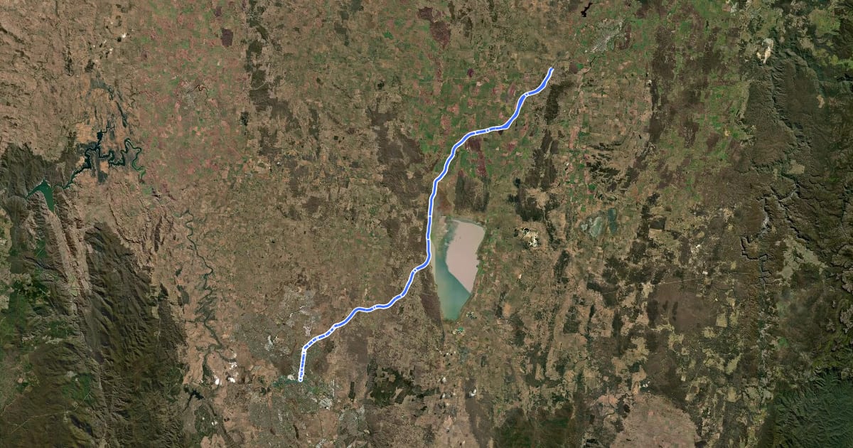 Маршрут M23 Federal Highway (Shoulder) на спутниковом снимке