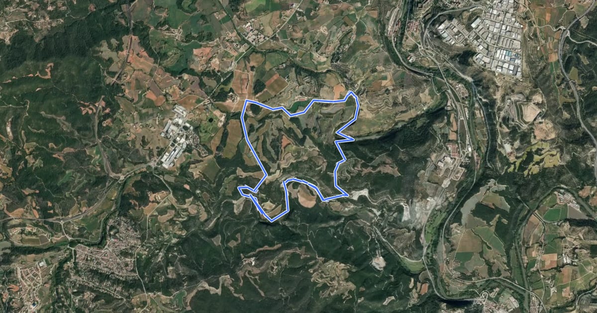 Маршрут M3 - Itinerari Els pous de glaç i la riera de Guardiola на спутниковом снимке