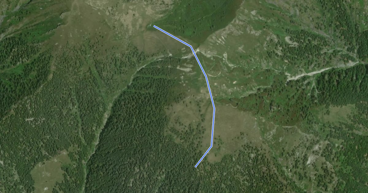 Маршрут M37b - Bivio M37 - Monte Ziccher - Bocchetta di St Antonio на спутниковом снимке