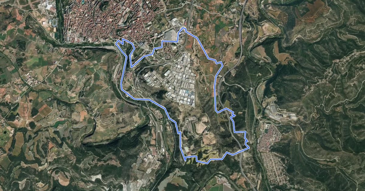 Маршрут M4 - Itinerari Del Cardener al Llobregat на спутниковом снимке