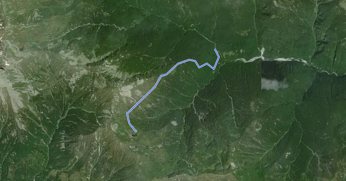 Маршрут M49 - Bivio M51 - Alpe di Ruggia на спутниковом снимке