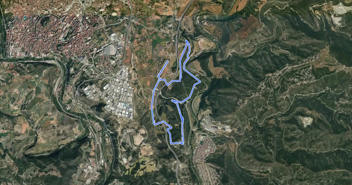 Маршрут M5 - Itinerari Els cingles del Llobregat на спутниковом снимке