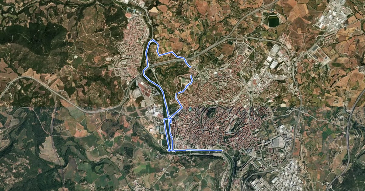Маршрут M8 - Itinerari El Cardener i el Puigberenguer на спутниковом снимке