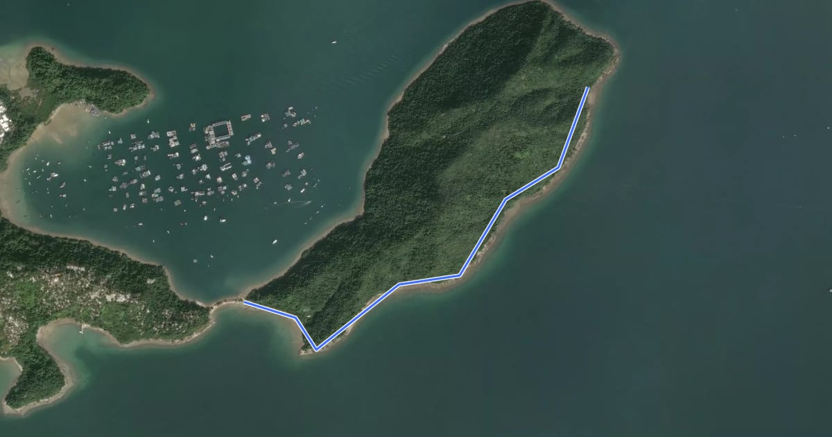 Маршрут 馬屎洲自然徑 Ma Shi Chau Nature Trail на спутниковом снимке