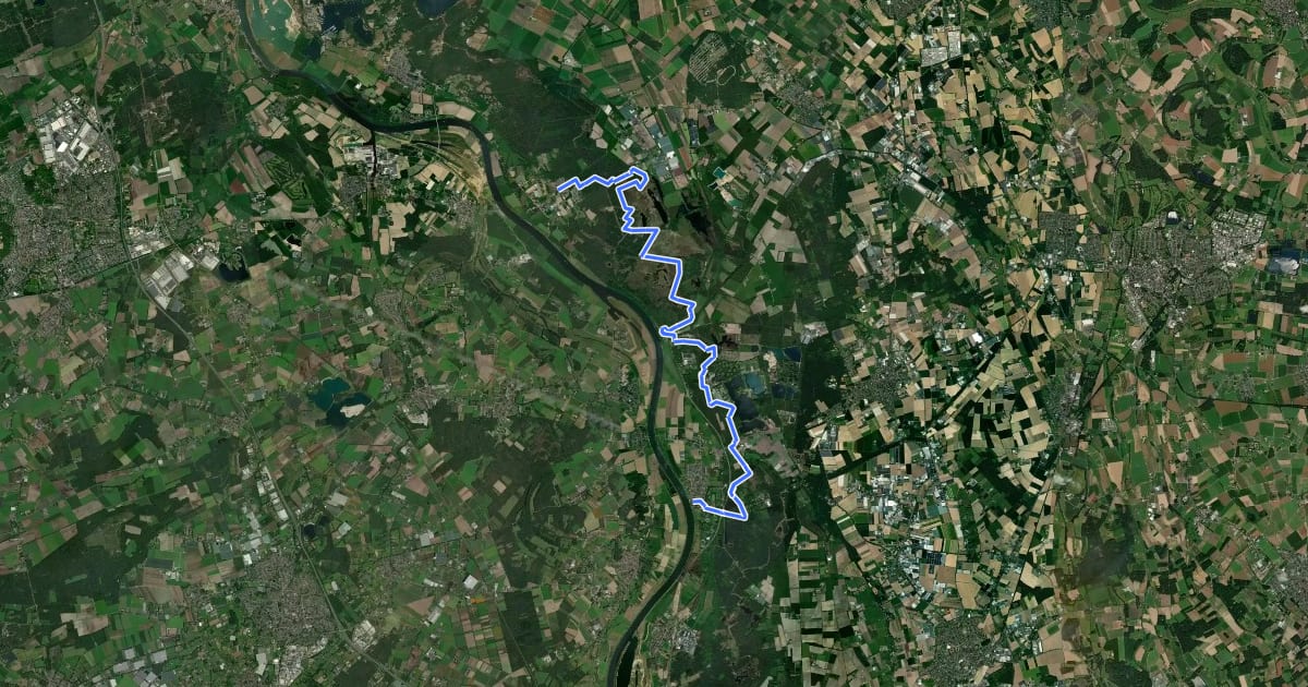 Маршрут Maas-Niederrheinpad etappe 02 на спутниковом снимке