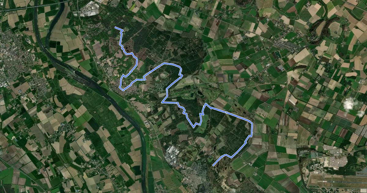 Маршрут Maas-Niederrheinpad etappe 04 на спутниковом снимке