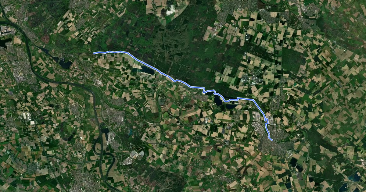 Маршрут Maas-Niederrheinpad etappe 07 на спутниковом снимке