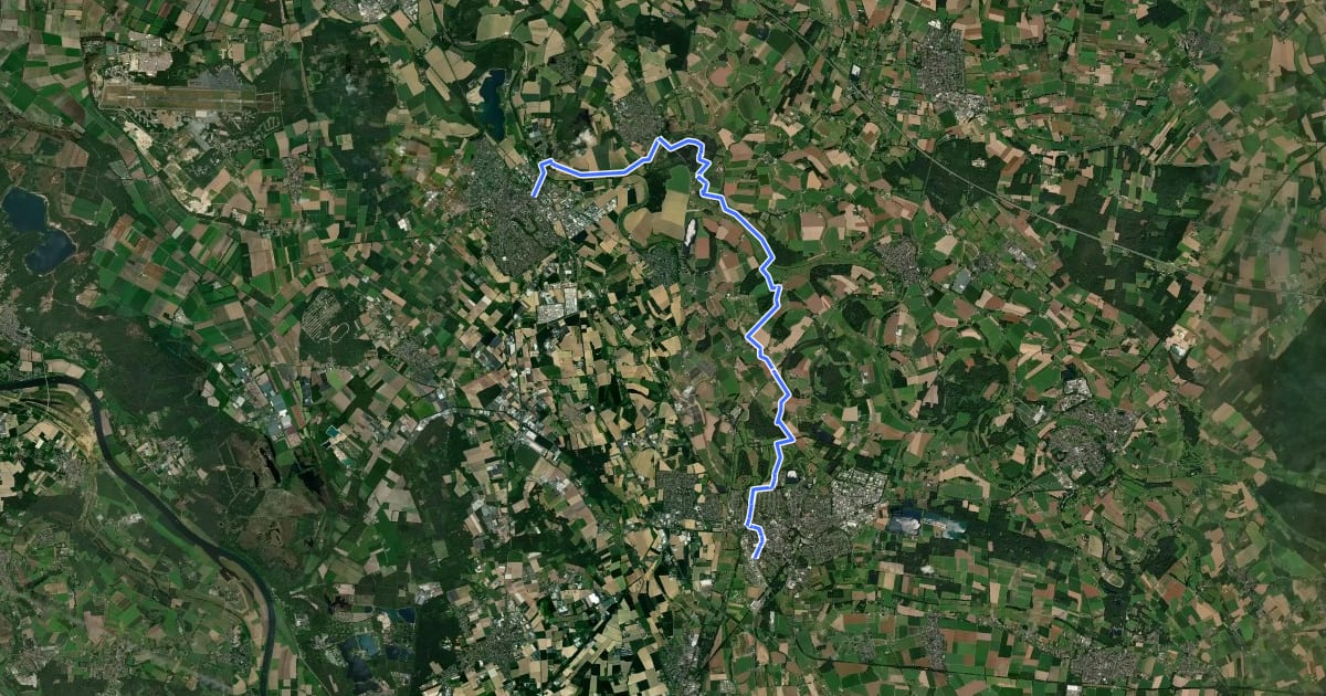 Маршрут Maas-Niederrheinpad etappe 09 на спутниковом снимке