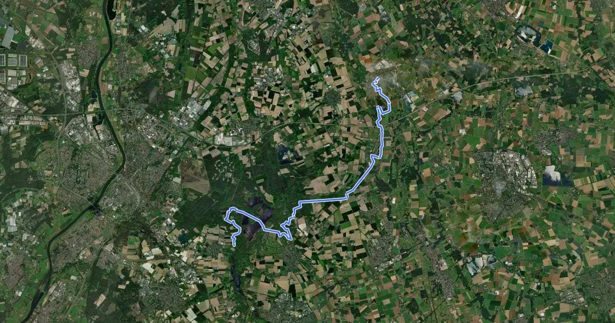 Маршрут Maas-Niederrheinpad etappe 11 на спутниковом снимке