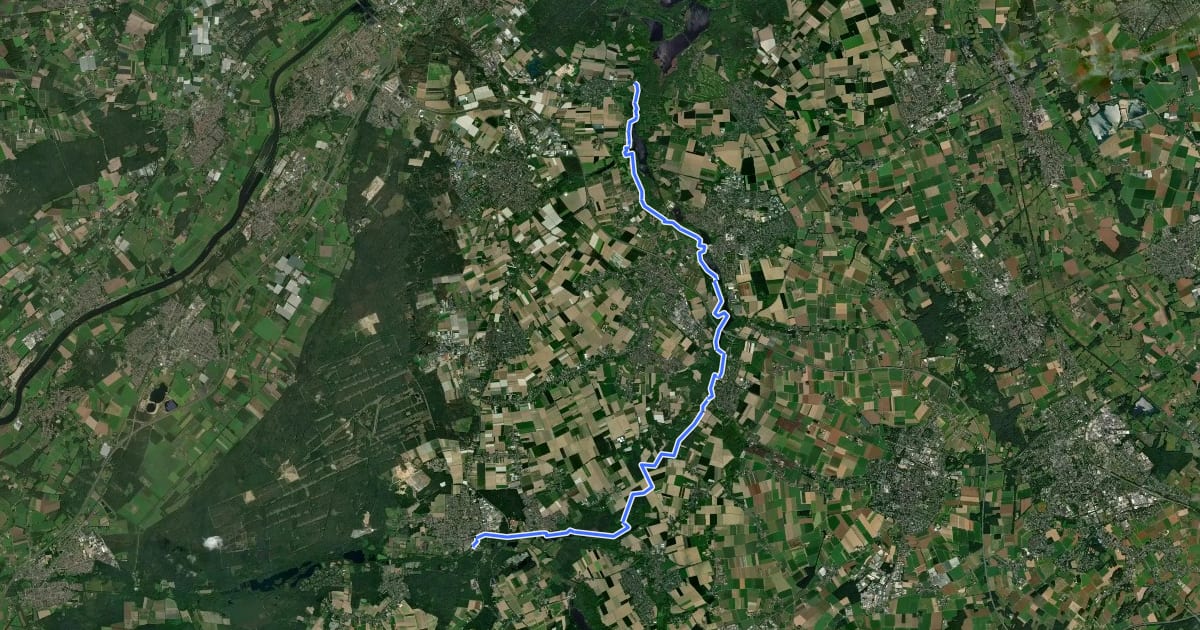 Маршрут Maas-Niederrheinpad etappe 12 на спутниковом снимке