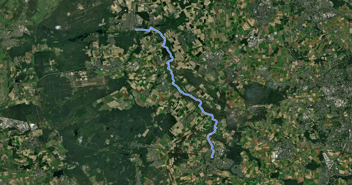 Маршрут Maas-Niederrheinpad etappe 13 на спутниковом снимке