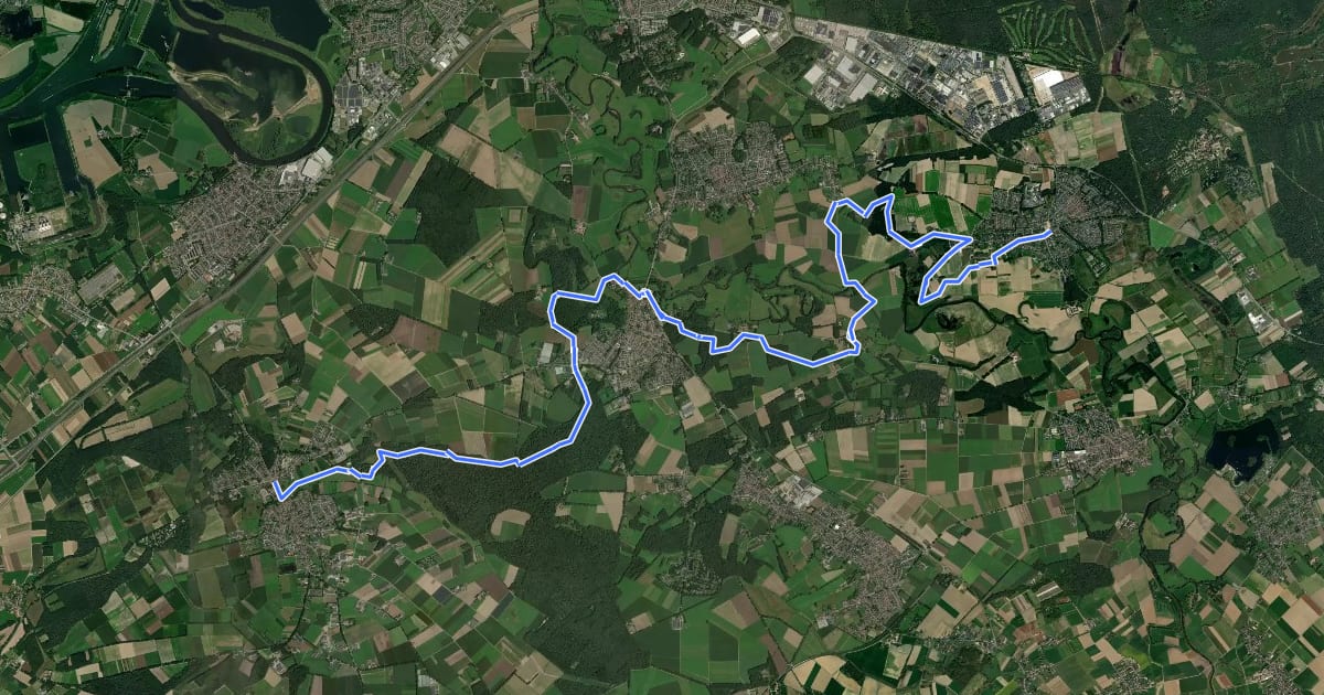Маршрут Maas-Niederrheinpad etappe 16 на спутниковом снимке