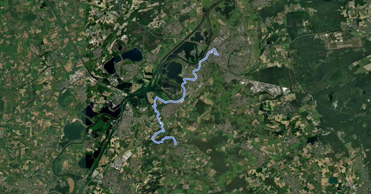 Маршрут Maas-Niederrheinpad etappe 17 на спутниковом снимке