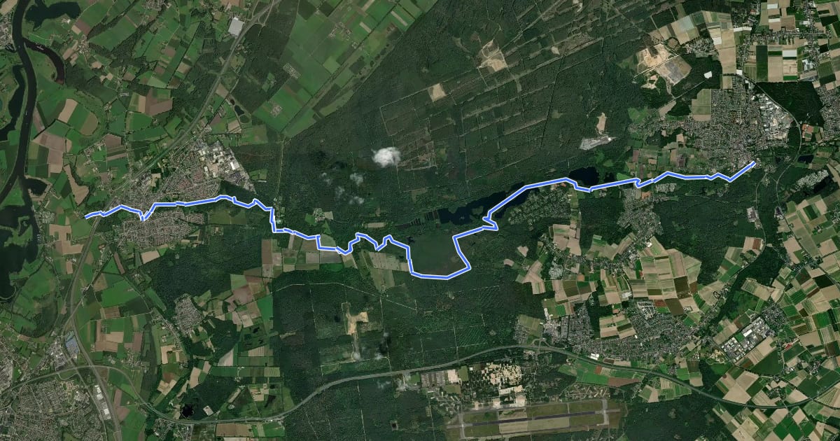 Маршрут Maas-Niederrheinpad etappe 23 на спутниковом снимке