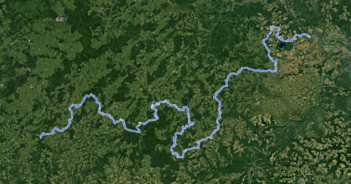 Маршрут Maas-Rhein-Weg на спутниковом снимке