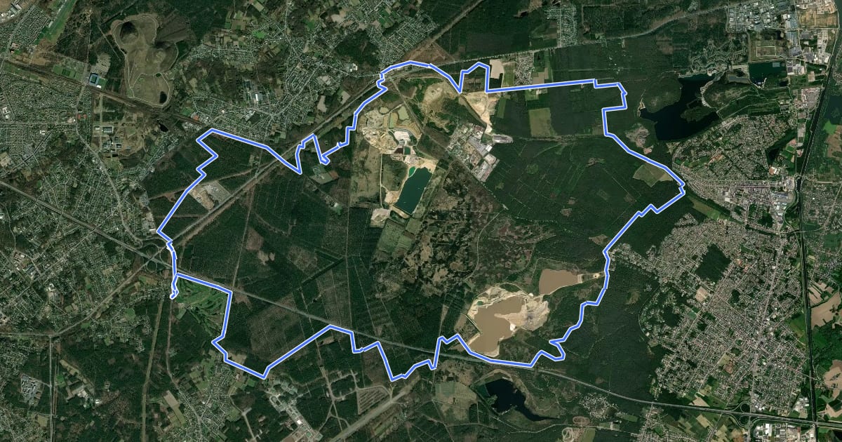 Маршрут Maasmechelen Blauw на спутниковом снимке