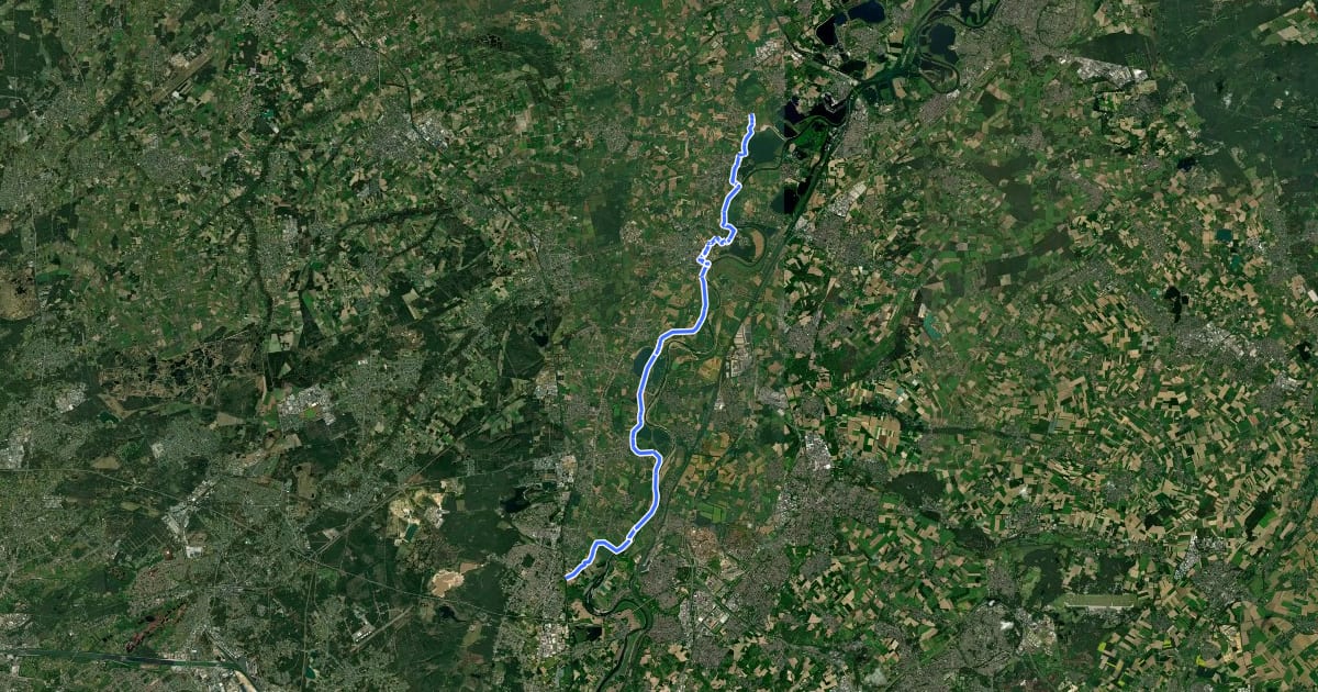Маршрут Maasroute - 1 - Kessenich - Maasmechelen на спутниковом снимке