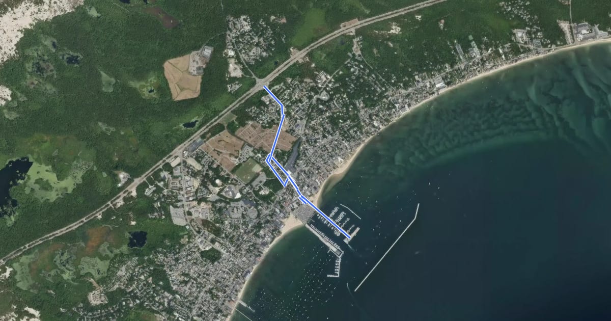 Маршрут MacMillan Pier/Beech Forest на спутниковом снимке